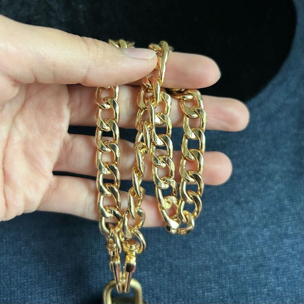 Louis Vuitton #321 Lock and Key Brass Gold with Necklace Gold Chain (unbranded) - Picture 4 of 8